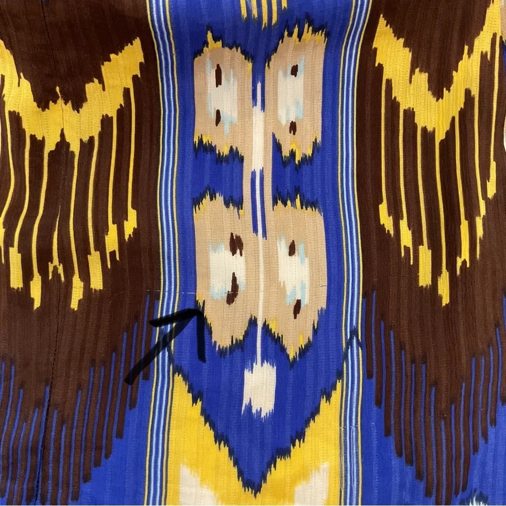 Tory‎ Burch Strapless Leeona Dress Blue Island Ikat Print Size 6 NWT